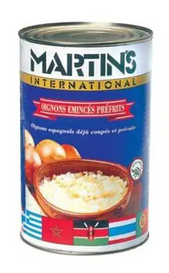 OIGNONS EMINCES PREFRITS A L'HUILE D'OLIVE VIERGE 4,2KG MARTIN'S
