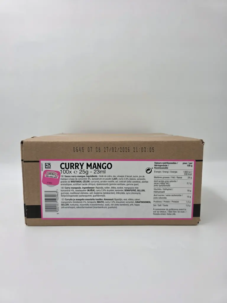 SAUCE CURRY MANGO COUPELLE 25G X100 HEINZ