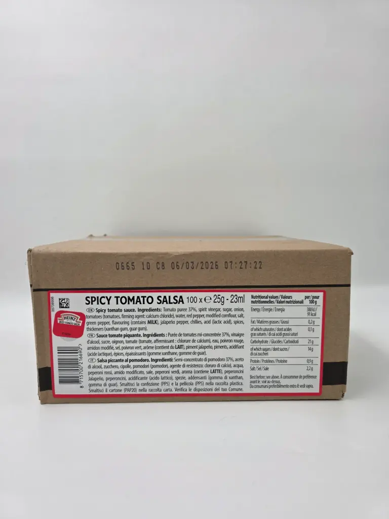 SAUCE SALSA EXTRA HOT COUPELLE 25G X100 HEINZ