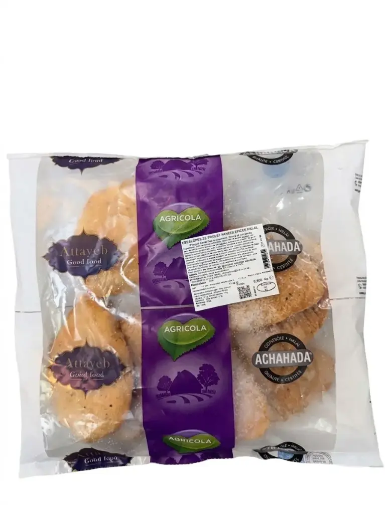 ESCALOPES DE POULET PANEES EPICEE 800G ACHAHADA AGRICOLA {C13}