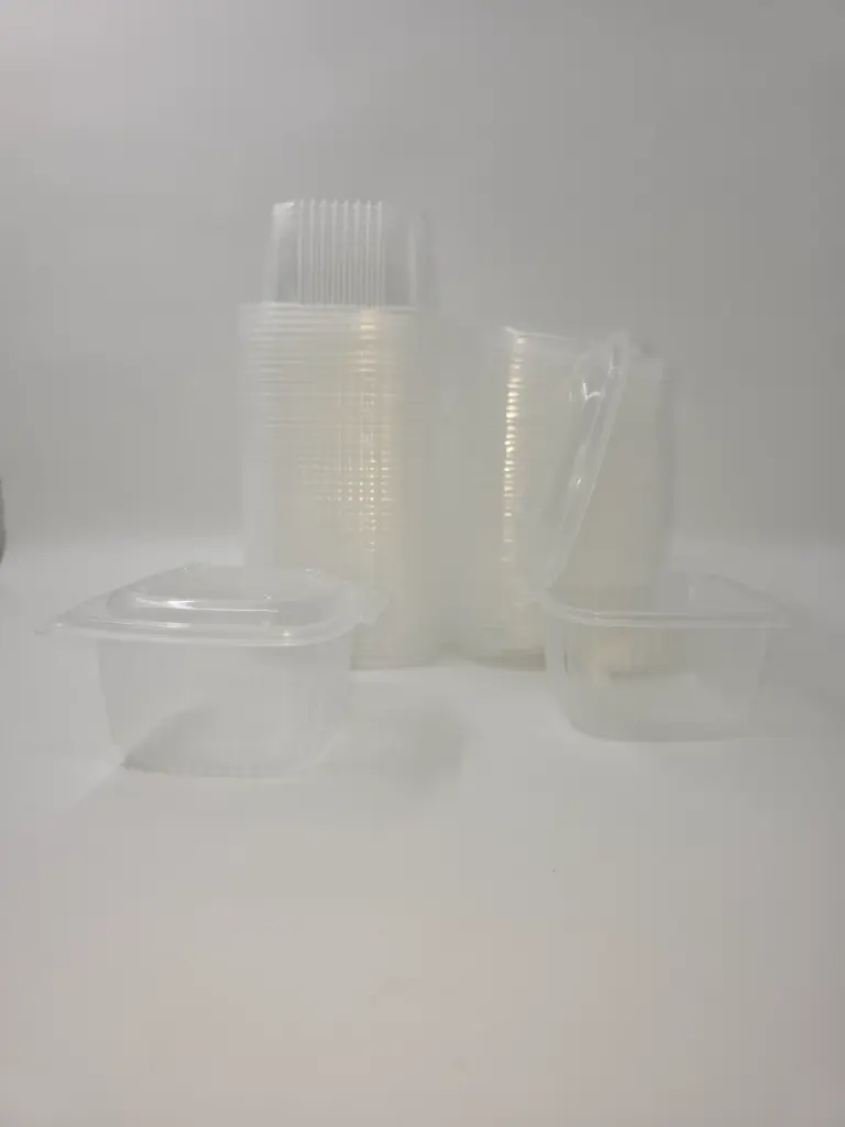 BARQUETTE PLASTIQUE COUVERCLE CHARNIERE 375CC X50 ONDIPACK