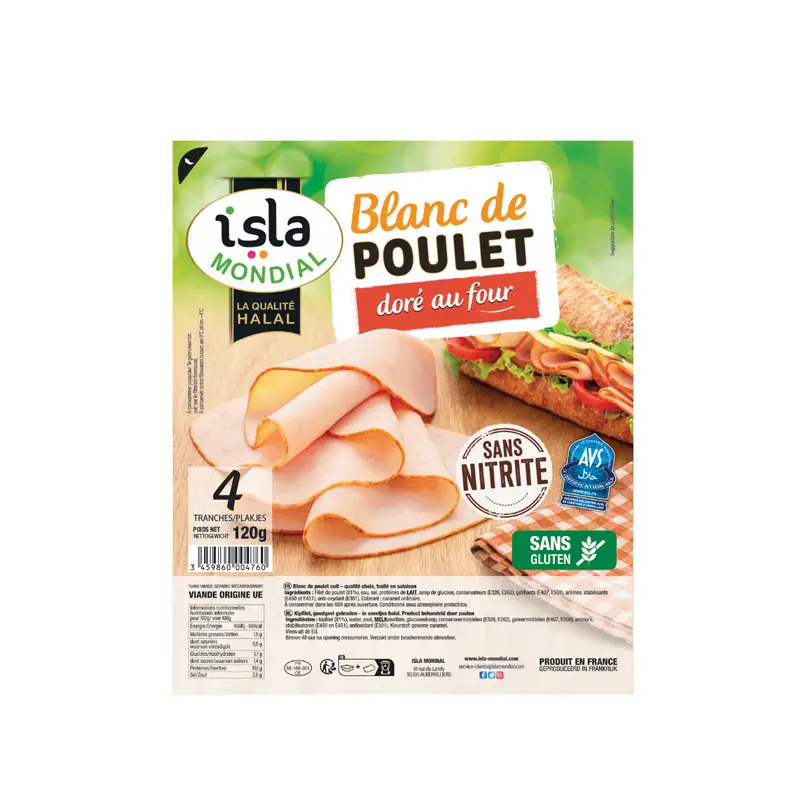 BLANC DE POULET DORE FOUR AVS 120G ISLA MONDIAL