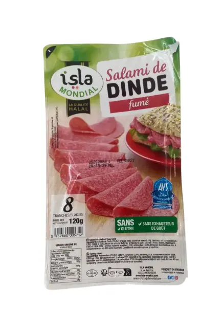 SALAMI DE DINDE TRANCHE AVS 120G ISLA MONDIAL
