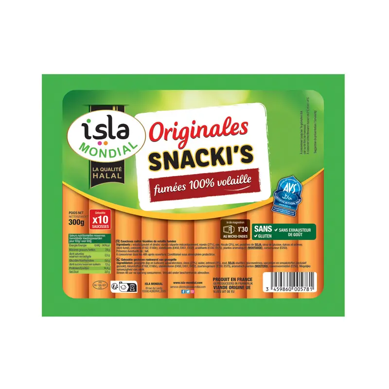 ORIGINALS SNACKI'S POULET AVS 300G ISLA MONDIAL