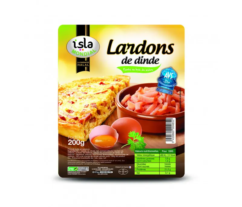 LARDONS DE DINDE AVS 200G ISLA MONDIAL