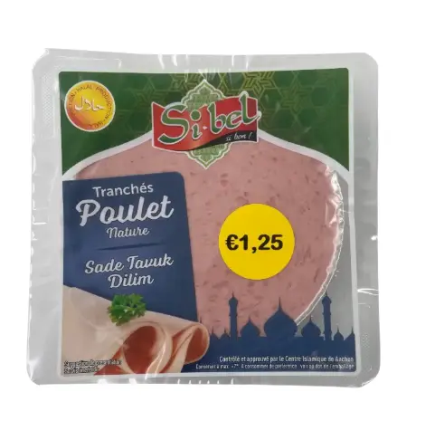 TRANCHE DE POULET NATURE SIBEL 150G {C16}
