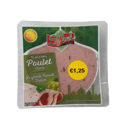 TRANCHE POULET OLIVES SIBEL 150G  {C16}