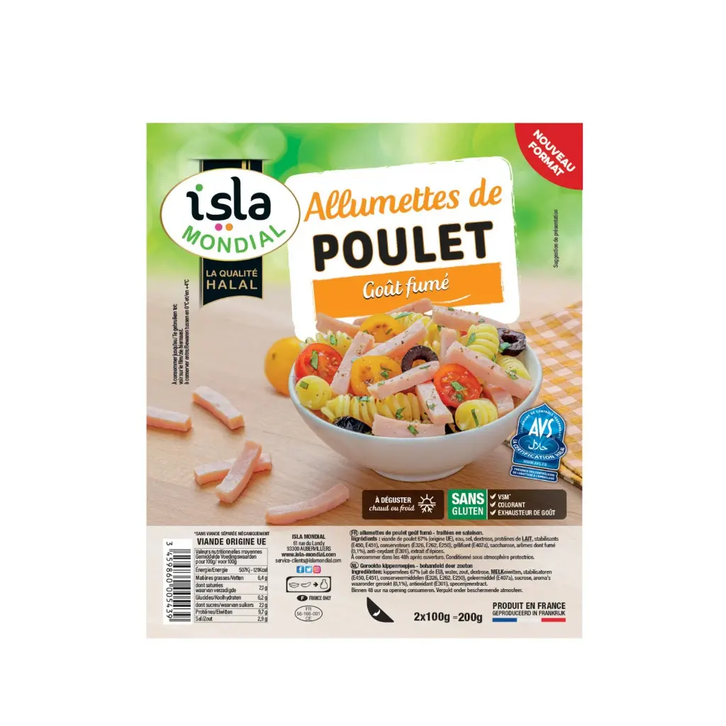 ALLUMETTES DE POULET AVS 2x100G ISLA MONDIAL