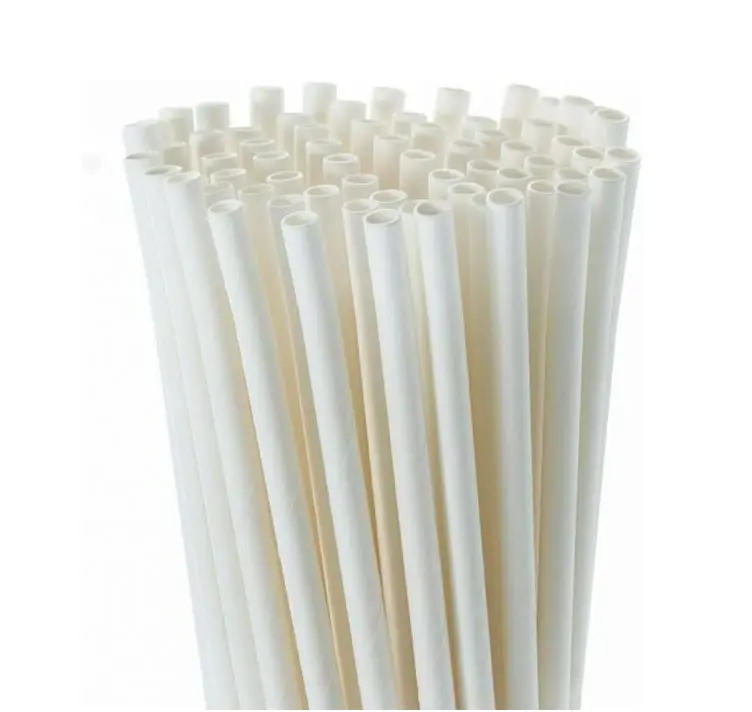 PAILLE PAPIER SMOOTHIE BLANCHE DIAM 8MM X250 PCS