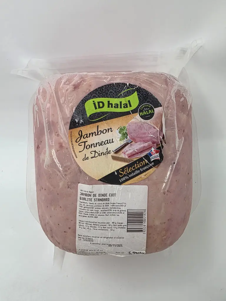 JAMBON TONNEAU DE DINDE AU KG ID HALAL