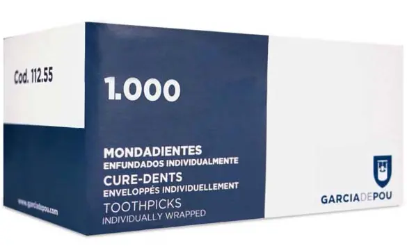 CURE DENT INDIVIDUELLE 6,5CM BOIS X1000 GP