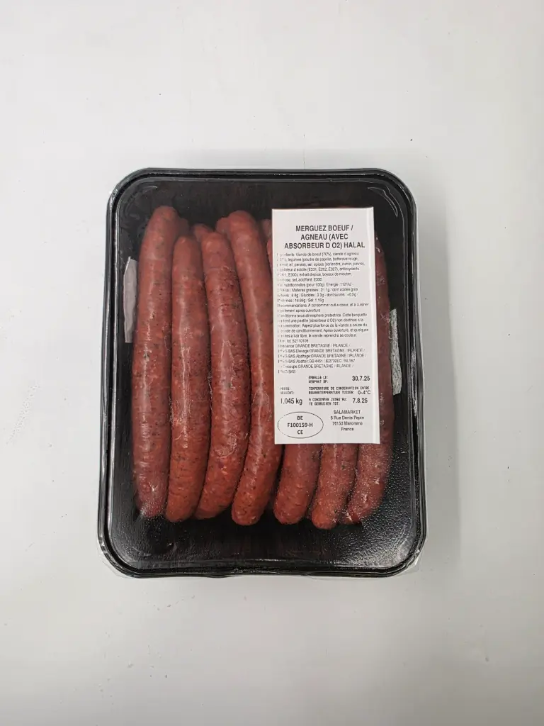 MERGUEZ FRAICHE BOEUF/AGNEAU HALAL AU KG