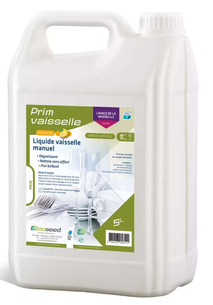 LIQUIDE VAISSELLE PLONGE MANUELLE CITRON 5L