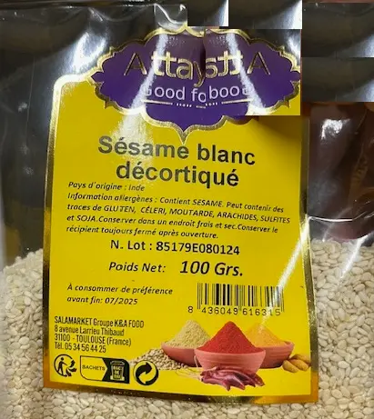 SESAME BLANC DECORTIQUE 100GR ATTAYEB