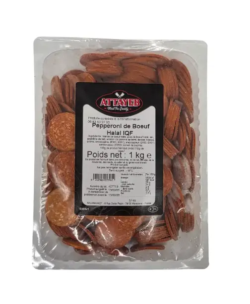 PEPPERONI DE BOEUF TRANCHE 1KG ATTAYEB MTQ
