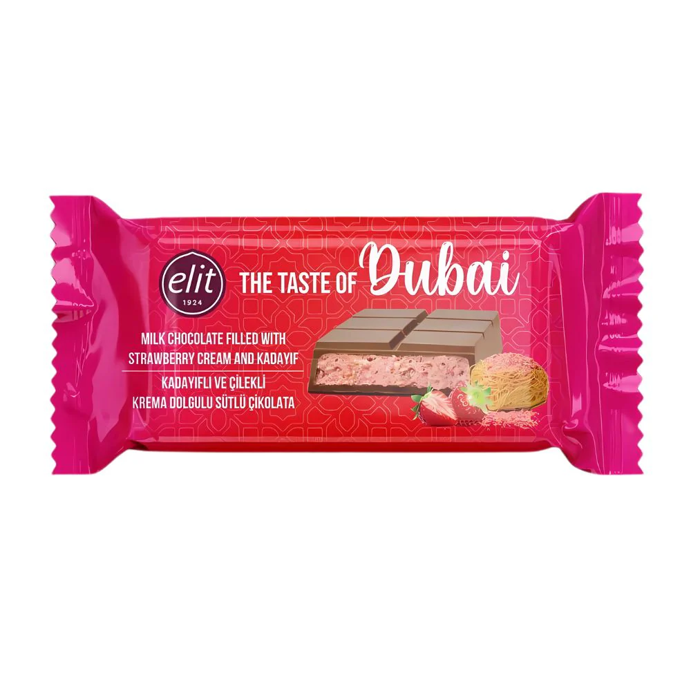 Chocolat au lait Taste of Dubai Strawberry cream and Kadayif 90g elit