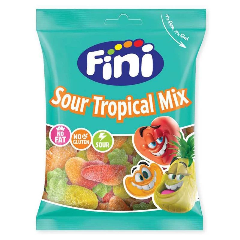 Bonbons Sour Tropical Mix Halal 90g Fini