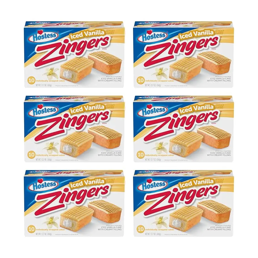 HOSTESS ZINGERS ICED VANILLA 6X380G