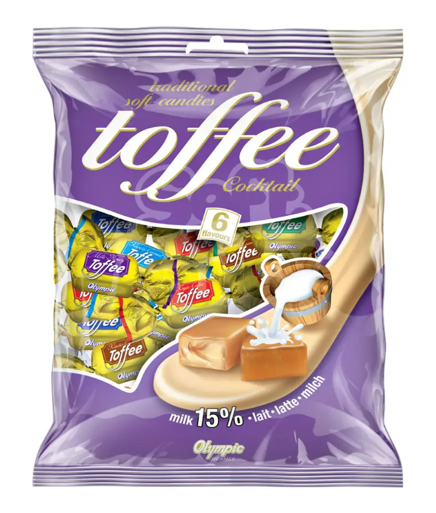CARAMELS TOFFEE COCKTAIL 15% LAIT 6 GOÛTS 300G OLYMPIC HERMES