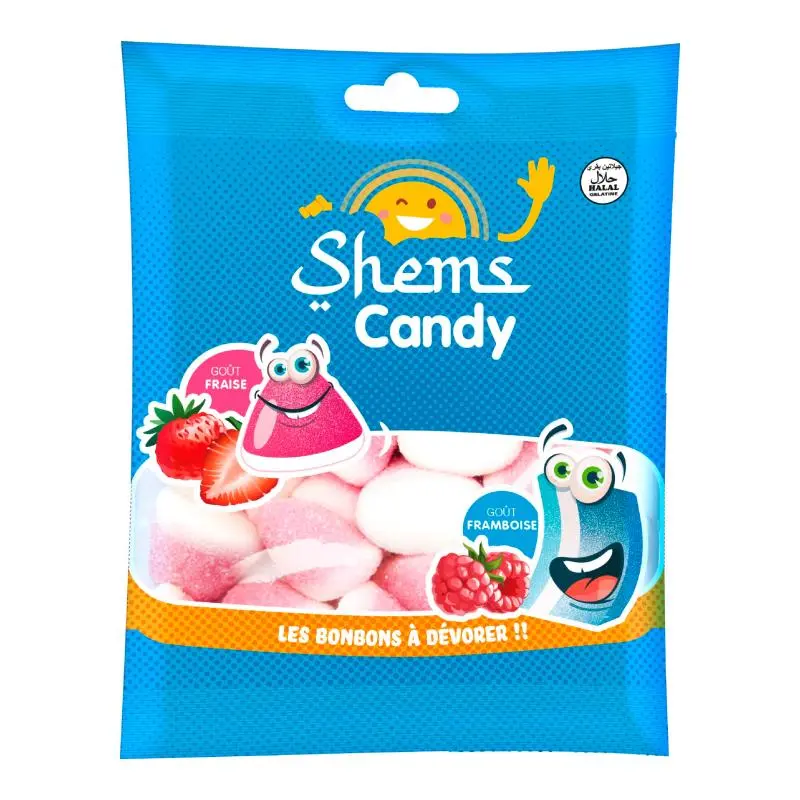 Bonbons bisous Fraises Halal Shems Candy 100g