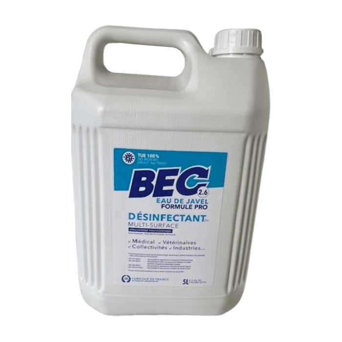 EAU DE JAVEL DÉSINFECTANT MULTI-SURFACE 2.6 5L BEC {C3}
