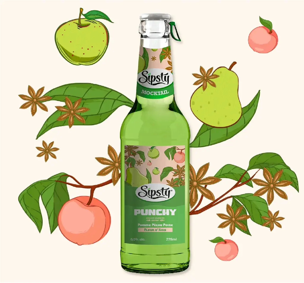 SIPSTY PUNCHY POMME PECHE POIRE X24