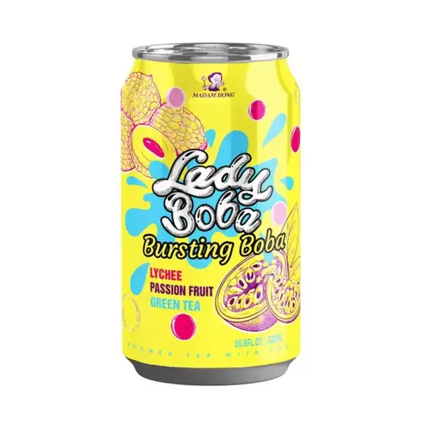 LADY BOBA BUBBLE TEA DRINK LYCHEE FRUITS DE PASSION 32CL X24