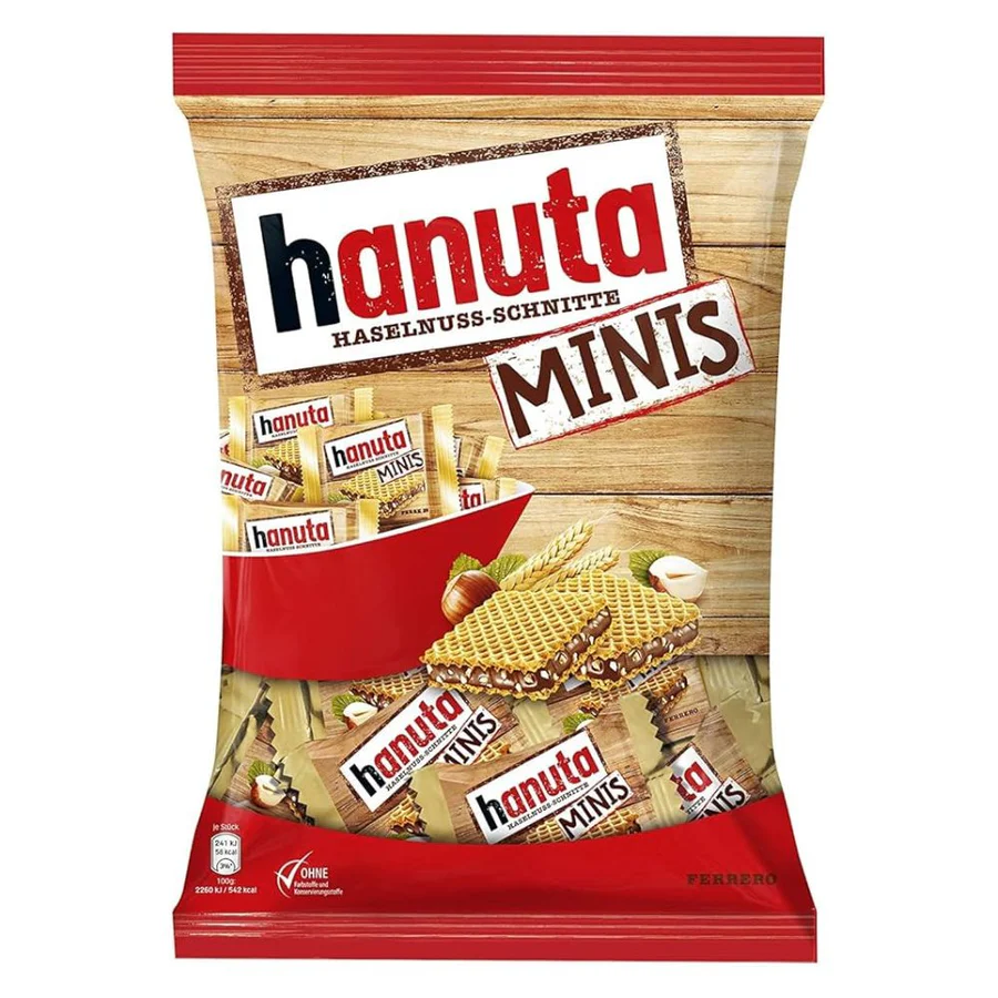 Minis Gaufres croustillantes au chocolat noisette individuelles x19 200g hanuta