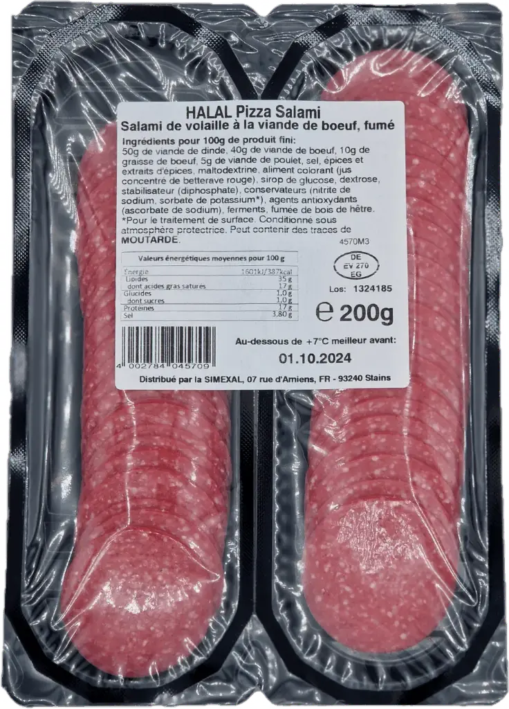 SALAMI DE DINDE POUR PIZZA EN TRANCHE 200G SUNTAT {10}