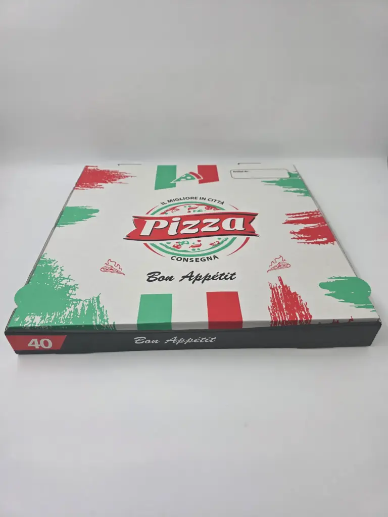 BOITE PIZZA BLANC/ROUGE/VERT 40CM X100PCS