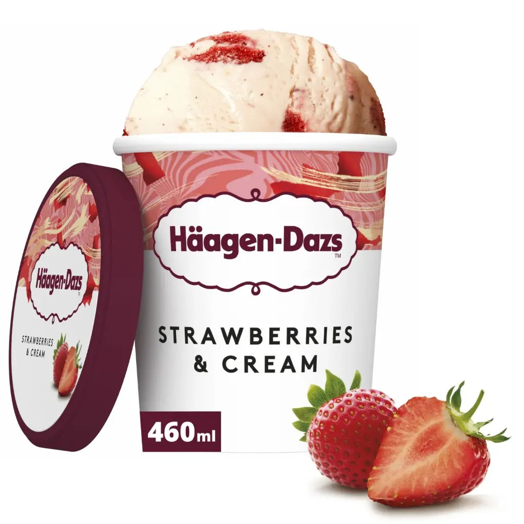 GLACE STRAWBERRY CHESSECAKE 460ML HAAGEN DAZS {C8}