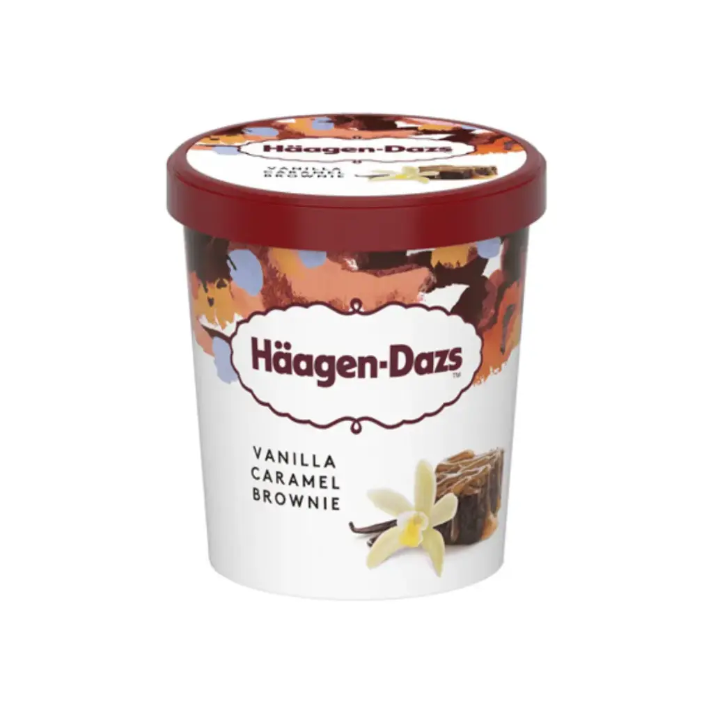 GLACE VANILLE CARAMEL BROWNIE MINI POT 95ML HAAGEN DAZS