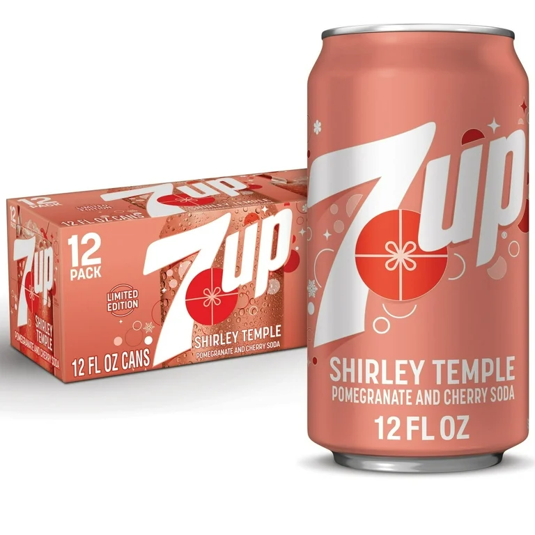 7UP SHIRLEY TEMPLE POMEGRANATE AND CHERRY SODA 12x355ML