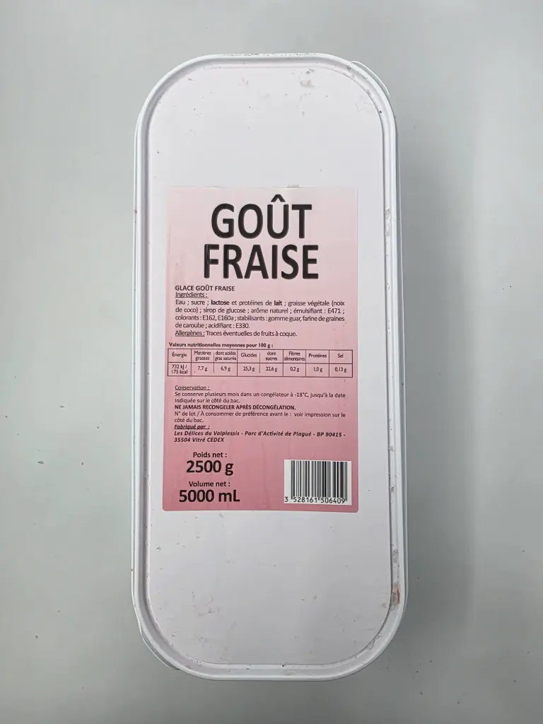 GLACE FRAISE 5L / 2,5KG