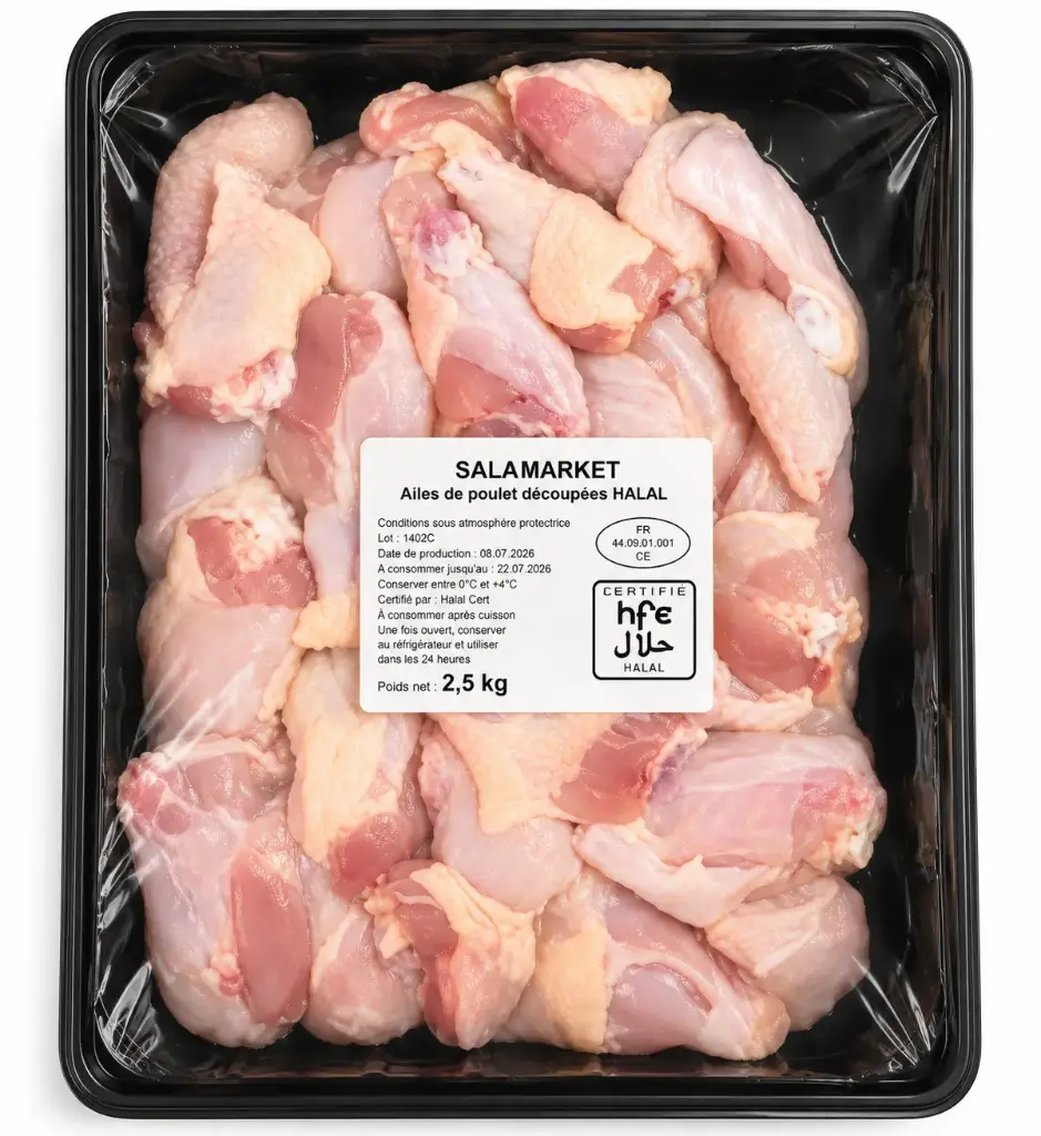 AILES DE POULET BARQUETTE SALAMARKET HES 4X2.5KG