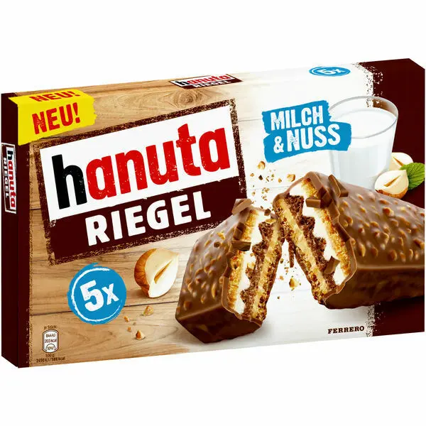 Gaufrette Chocolat Noisette Hanuta RIEGEL Milch & Nuss 172,5g x16