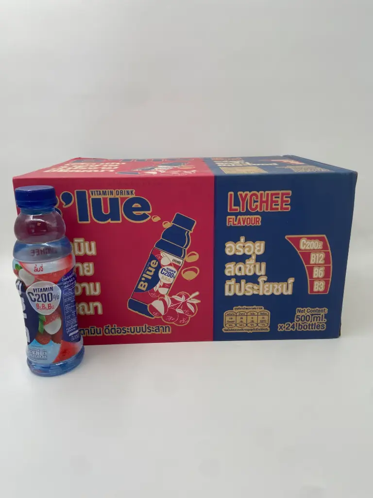 B'LUE LYCHEE 500ML {C24} - Boisson Thaïlande aromatisée au Litchi