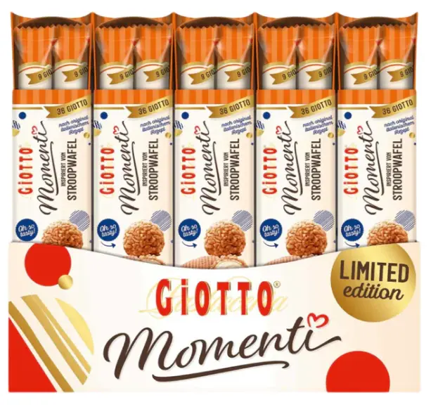 GIOTTO MOMENTI STROOPWAFEL 9X154,8G - GIOTTO MOMENTI GARNITURE AU CHOCOLAT