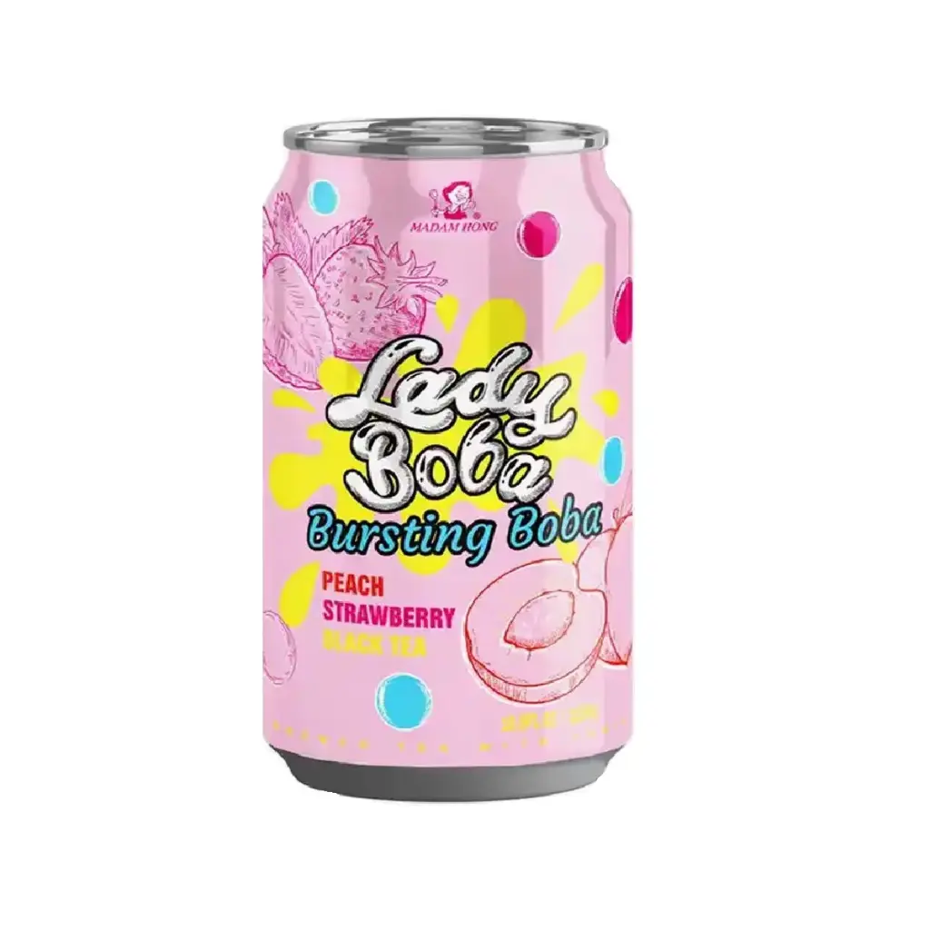 LADY BOBA BUBBLE TEA DRINK PEACH 32CL X24