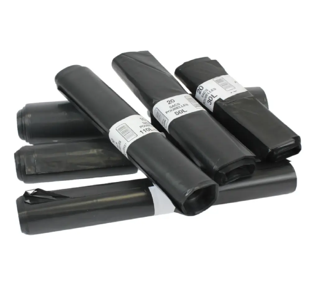 SAC POUBELLE PEBD NOIR 50L FORT