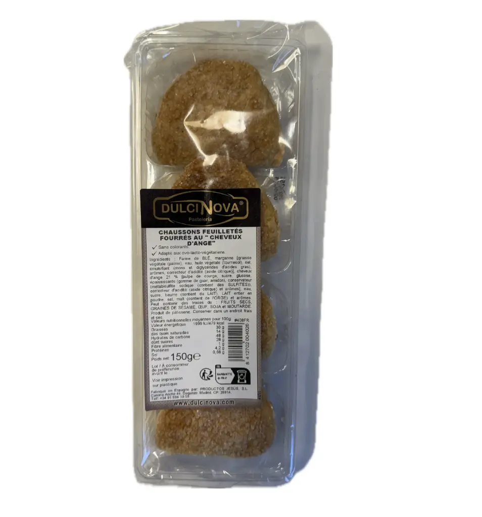 CHAUSSONS FEUILLETES FOURRES AU "CHEVEUX D’ANGE" B4 DULCINOVA