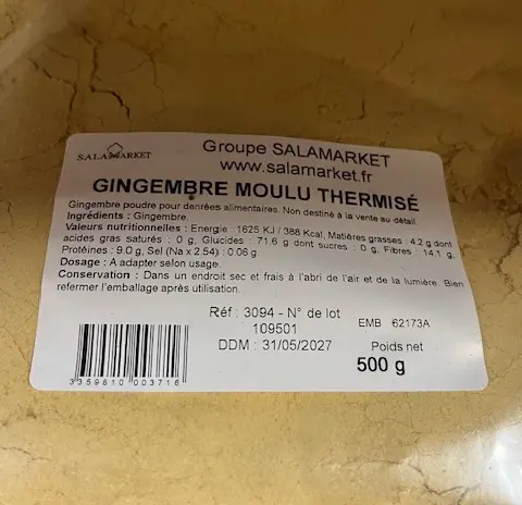 GINGEMBRE MOULU 500G SALAMARKET {C20}