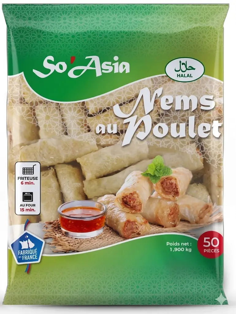 NEMS DE POULET HALAL 50 PCS 1.9KG SO ASIA