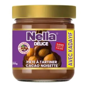 CRÈME DE NOISETTE CACAO AVEC ÉCLATS DE NOISETTE ET KADAYIF 200G NELLA DÉLICE