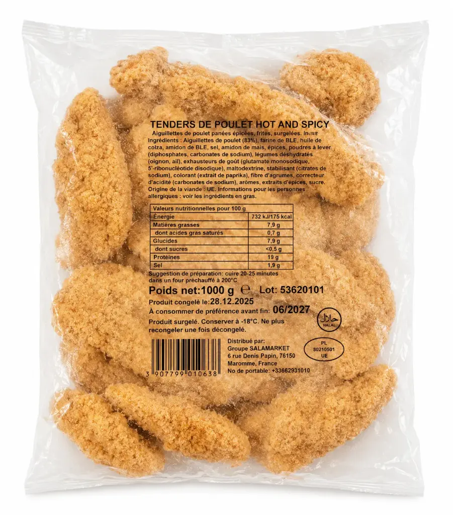 TENDERS 001 H&S HALAL 1KG SALAMARKET {C7}