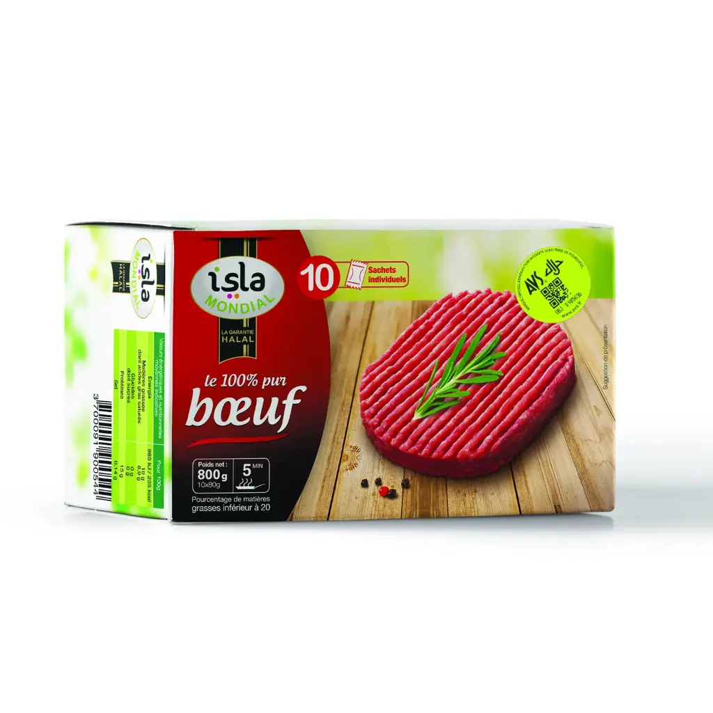 STEAK FACON BOUCHERE 100% PUR BOEUF AVS 500G ISLA MONDIAL