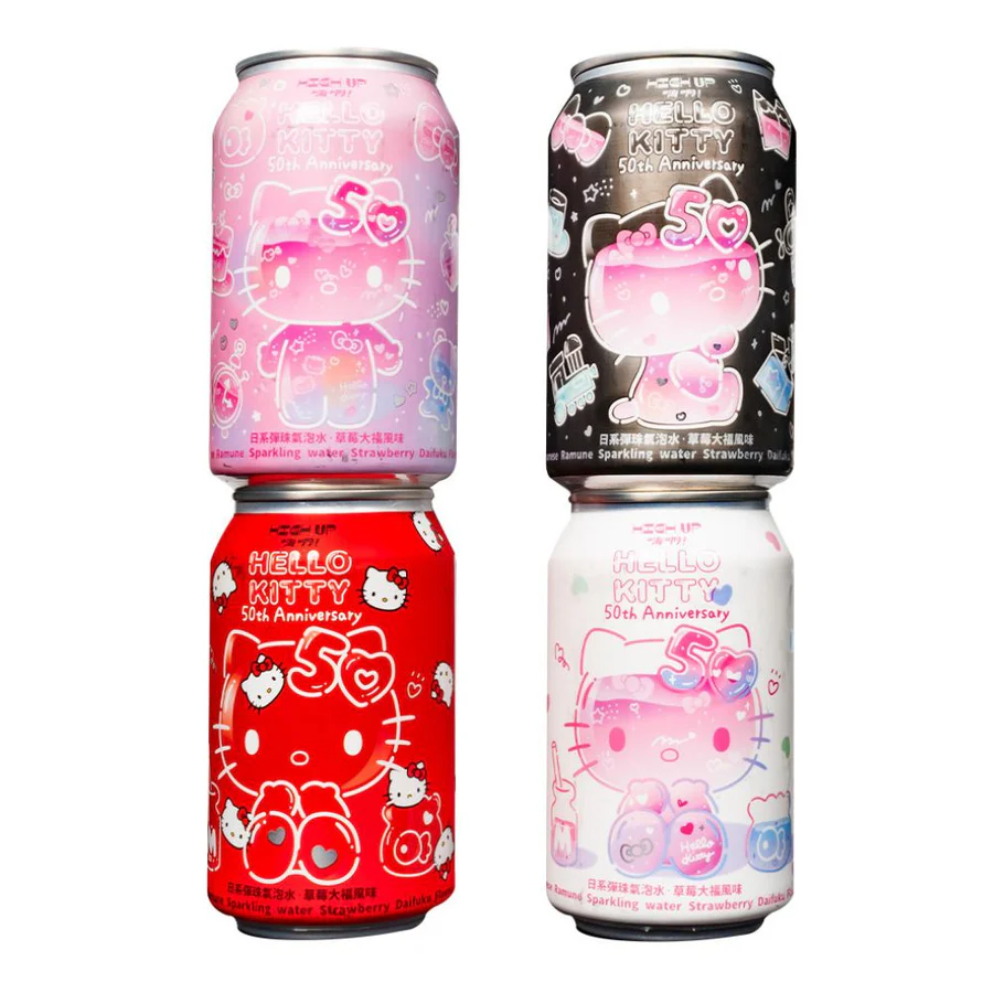 HIGH UP JAPANESE RAMUNE HELLO KITTY 50th Anniversary STRAWBERRY 24X 33CL