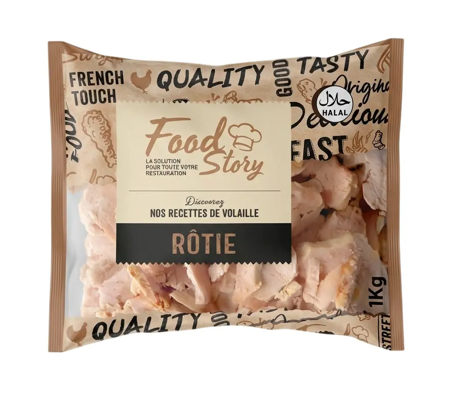 EMINCES FILET DE POULET ROTI 1KG NF {C10}