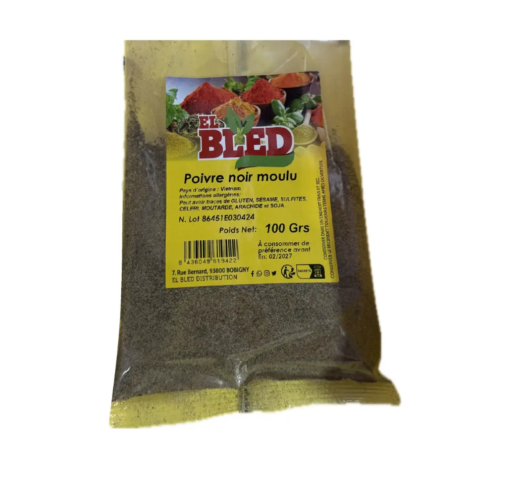 POIVRE BLANC MOULU EL BLED 100G X20