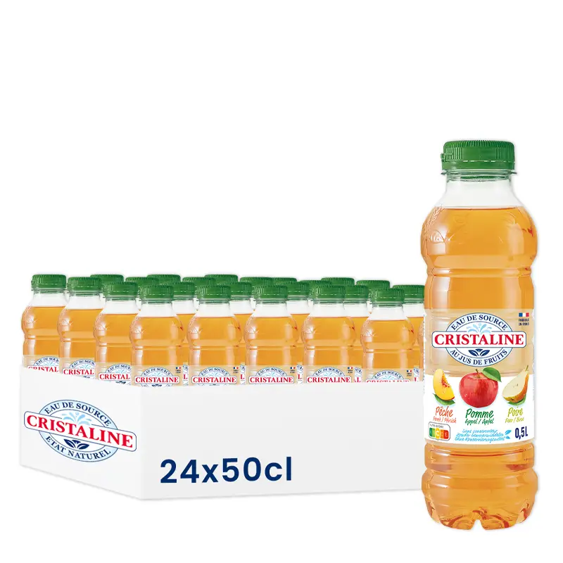 CRISTALINE PECHE POMME POIRE 50CL X24